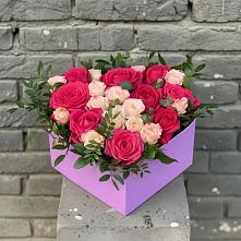 Цветочная композиция из Розы в коробке в Марусино