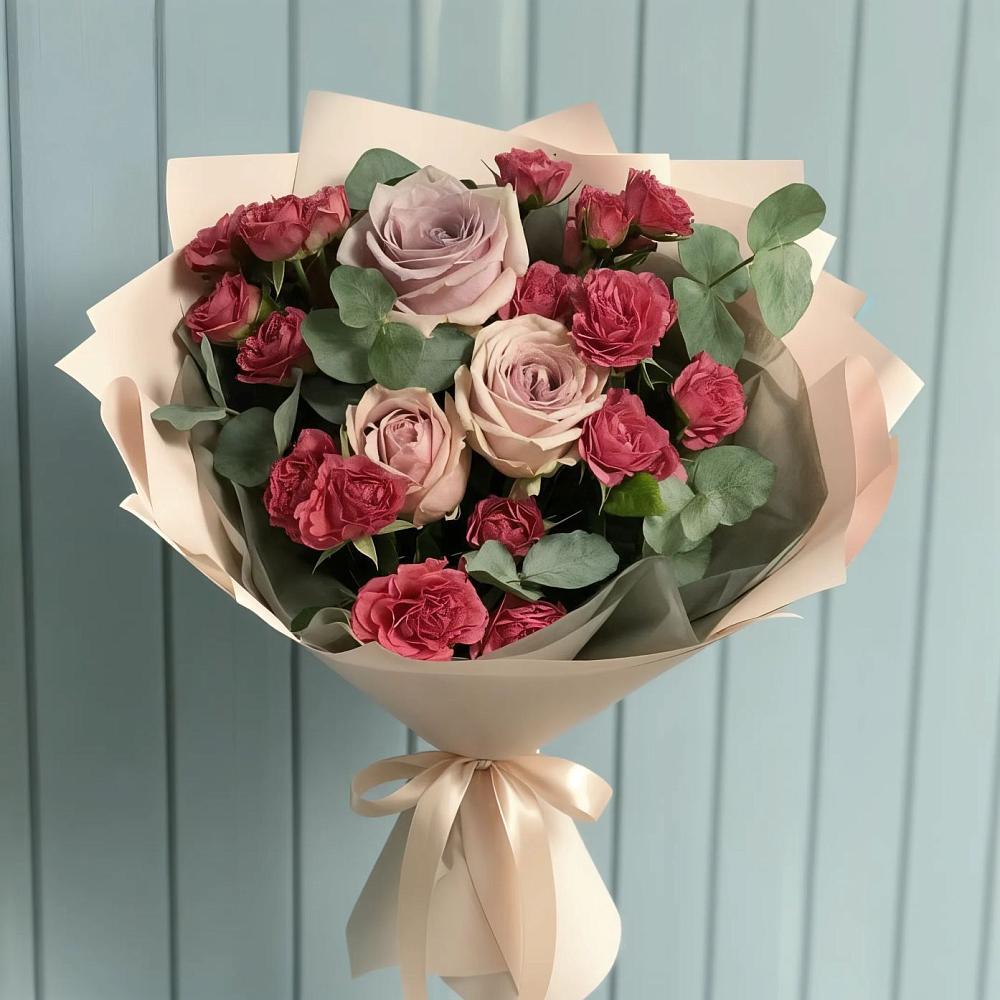 Букет цветов из: Гвоздики и Розы в Марусино