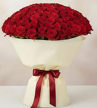 Букет 101 Красная роза Милано в Марусино