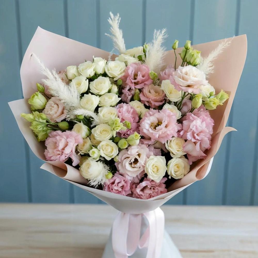 Букет цветов из: Альстромерии и Розы в Марусино