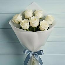 Букет 7 Белых роз Эдлесс Лав в Марусино