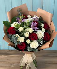 Букет цветов из:  Розы и Альстромерии #REPLACE_PRED# Марусино