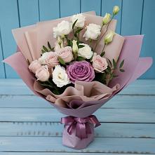 Букет цветов из:  Розы и Лизиантусы в Марусино