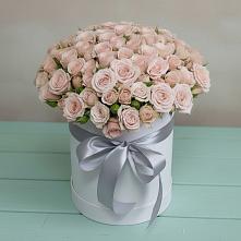 Цветочная композиция из Розы в шляпной коробке в Марусино