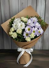 Букет цветов из:  Хризантемы и Розы #REPLACE_PRED# Марусино