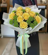 Букет цветов из:  Хризантемы и Розы в Марусино