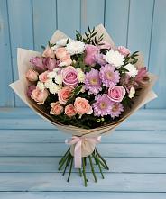 Букет цветов из:  Хризантемы, Розы и Альстромерии #REPLACE_PRED# Марусино