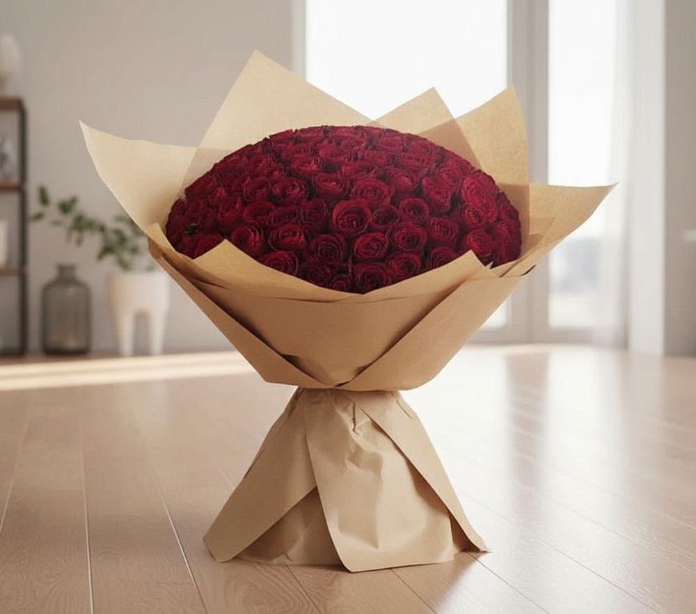Букет 101 Красная роза в Марусино