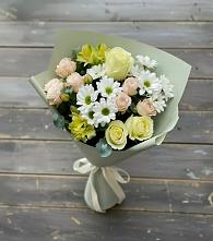 Букет цветов из:  Альстромерии, Розы и Хризантемы #REPLACE_PRED# Марусино