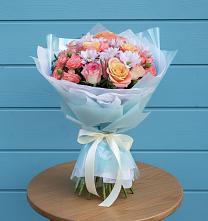 Букет цветов из:  Хризантемы и Розы в Марусино