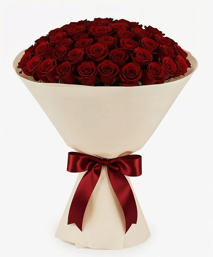 Букет 101 Бордовая роза Блэк Бакарра в Марусино